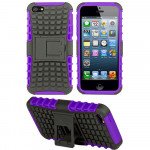 Wholesale iPhone 5 5S TPU+PC Dual  Hybrid Case with Stand (Black-Purple)